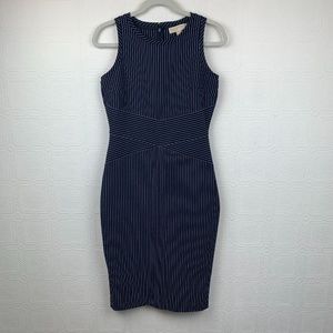 Michael Michael Kors Fitted Stretch Dress 8P 8 Petite Navy Blue Sleeveless A90